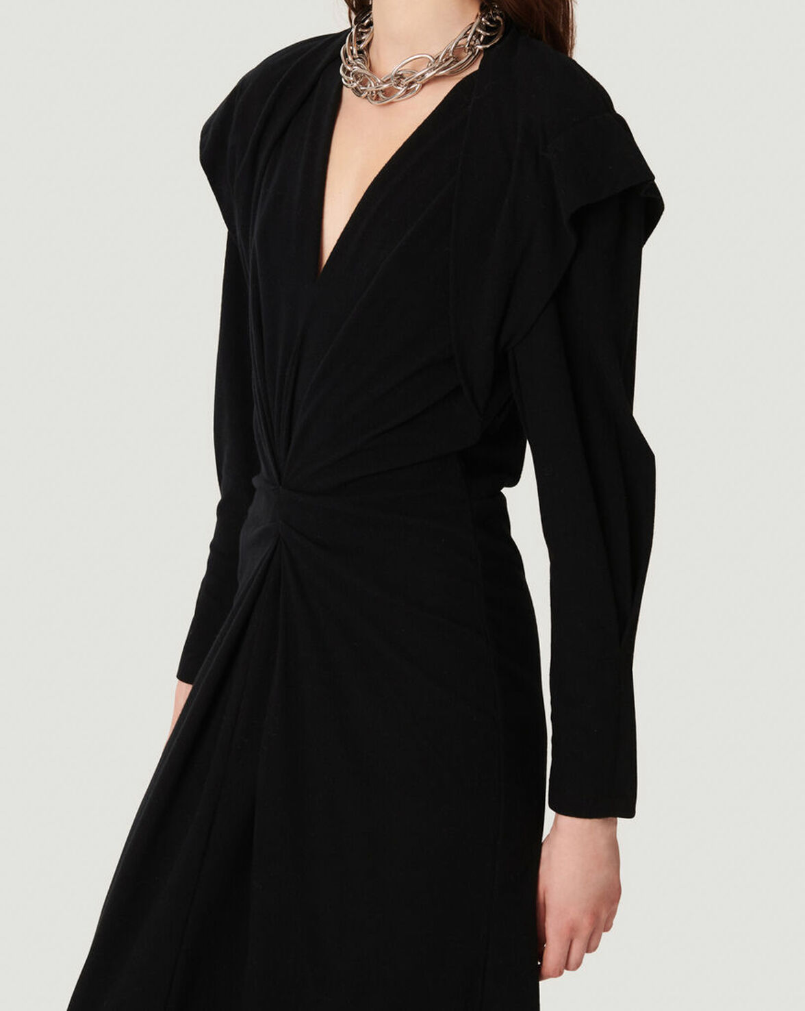 SIBALA DRAPED COTTON MIDI DRESS image number null